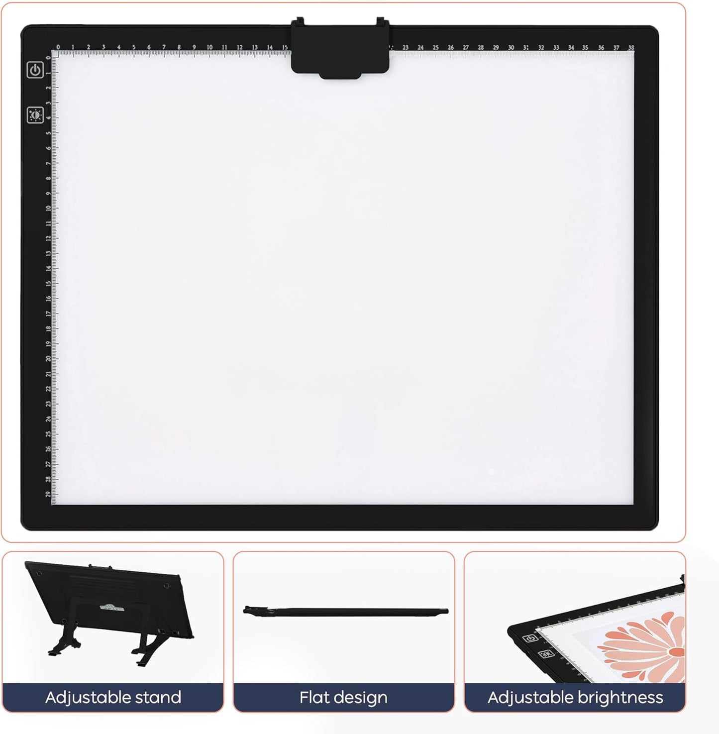 iVyne Rechargeable A3 Light Pad for Diamond Painting - LED Light Board for Weeding & Tracing - Diamond Art Light Pad - Ultra-Thin & Portable - Perfect for Artists & Crafters - Blue