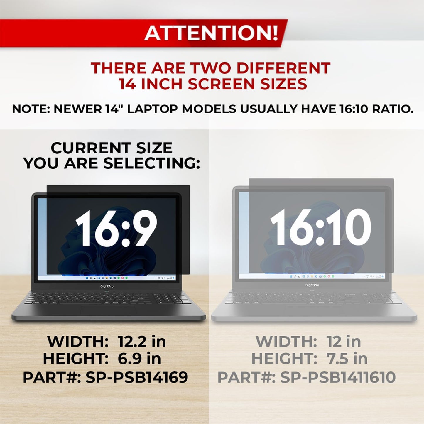 SightPro 24 Inch 16:9 Computer Privacy Screen Filter for Monitor - Privacy Shield and Anti-Glare Protector