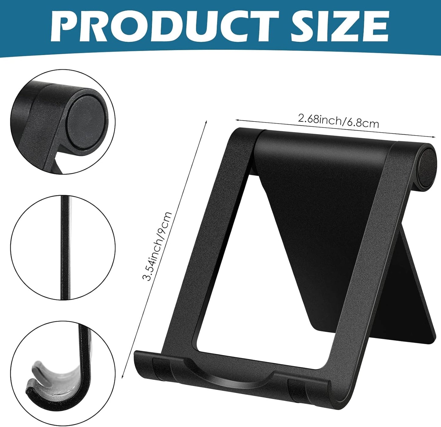Fabbay 40 Pcs Foldable Cell Phone Stand Desk Multi Angle Tablet Stand Universal Cellphone Holder Portable Smartphone Dock Compatible with Most Mobile Phone and Tablet for Travel (Black)