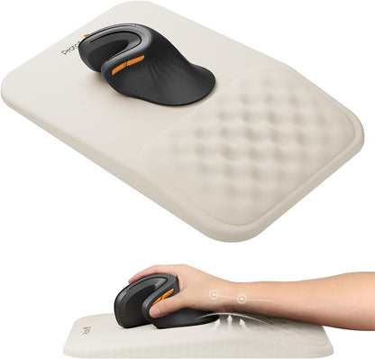 ProtoArc Ergonomic Mouse Pad with Wrist Rest, MP50 Mousepad with Massage Design, Soft Memory Foam and Non-Slip PU Base for Pain Relief, Desk, Home, Office, 12x8 Inches, Black