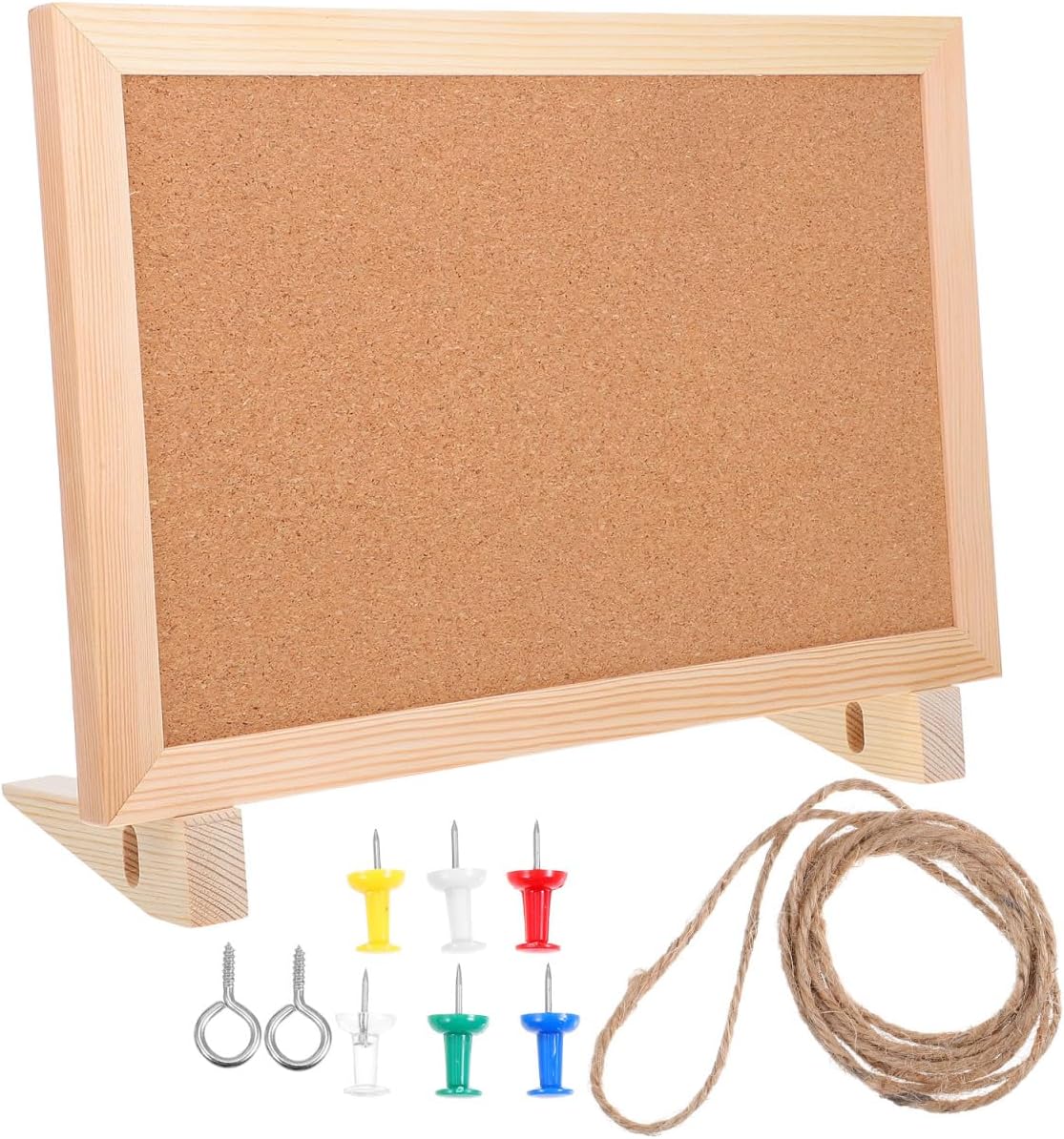 Double Sided Cork Board,11.8"x7.8" Cork Board Bulletin Desktop Small with Stand for Home Office Desk Message or Picture