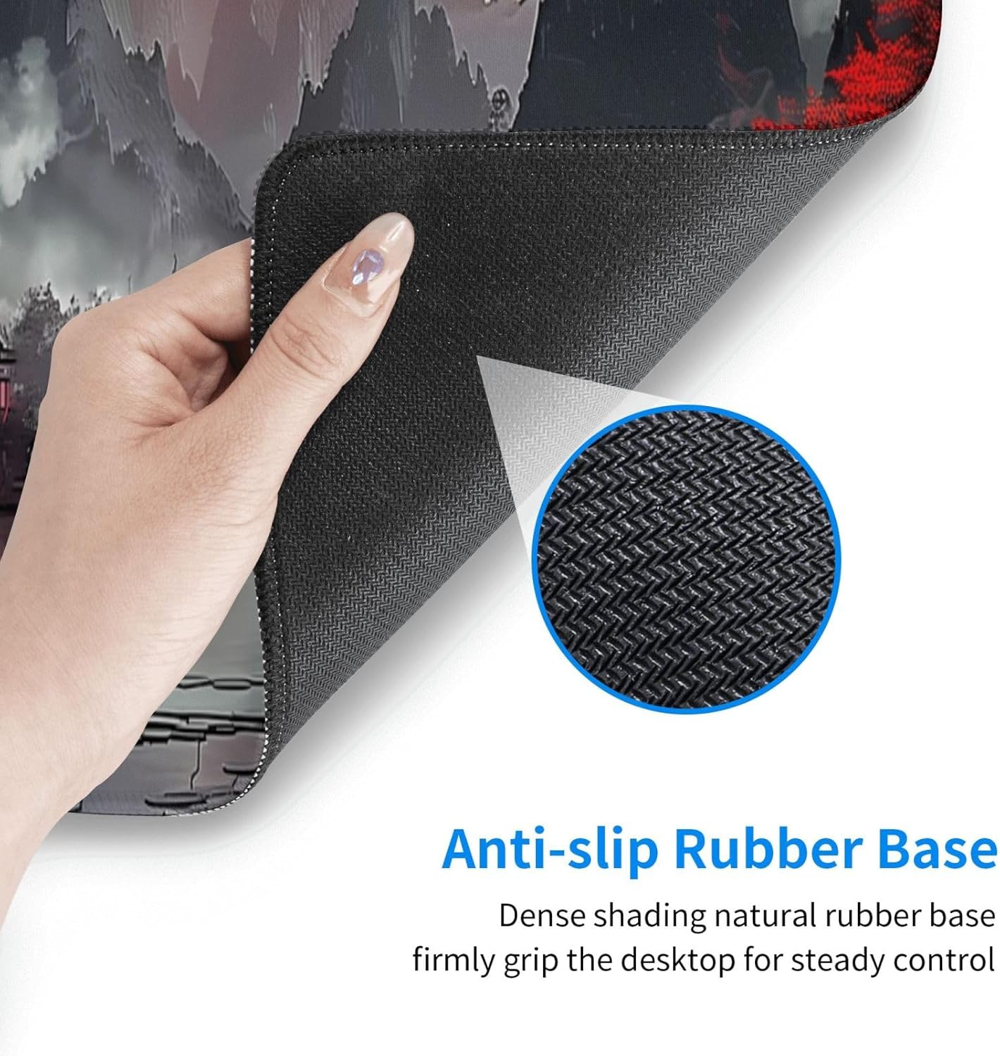 Japanese Mouse Pad, Large Japanese Desk Mat, XL Anime Gaming Keyboard Mat, Non-Slip Rubber Base, Big Extended Desk Protector for Home Office, 31.5”x11.8”
