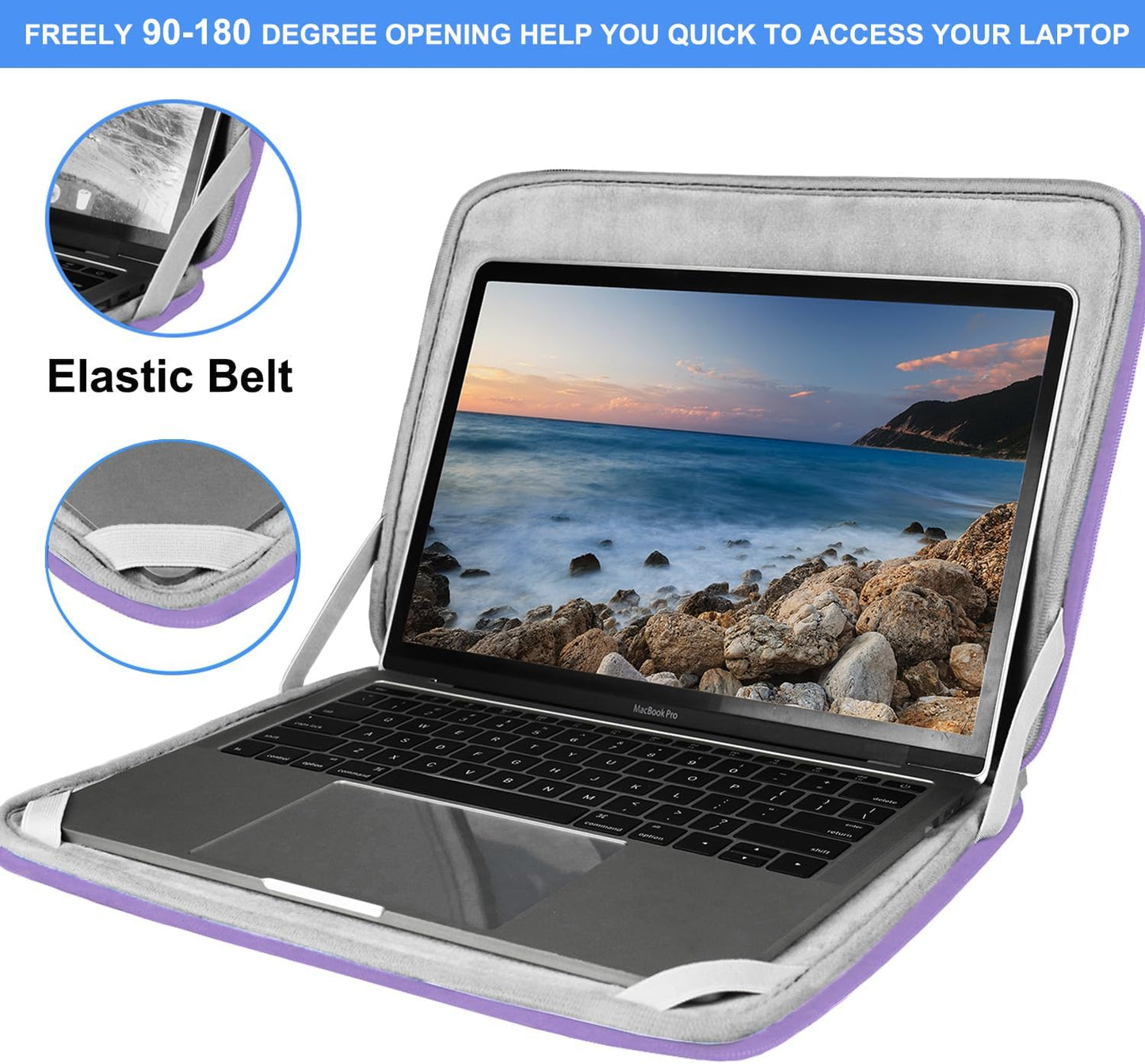 Laptop Sleeve 15.6 Inch, Durable Shockproof Protective Cover Flip Case Briefcase Carrying Computer Bag Case Compatible with 15.6 Inch HP, ASUS, Lenovo, Acer, Notebook, Computer, Black
