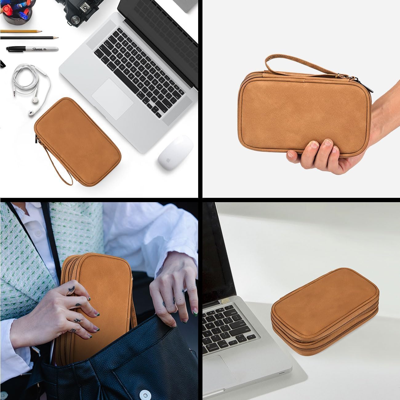 CAOODKDK Electronics Accessories Organizer Pouch Bag, Travel Universal Organizer for Cable, Charger, Phone, SD Card, Business Travel Gadget Bag