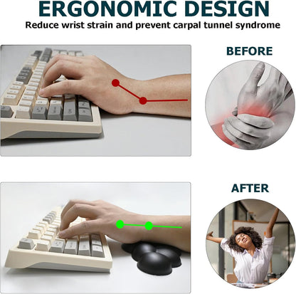 Cloud Wrist Rest Keyboard, PU Leather Memory Foam Wrist Rest for Computer Keyboard, Ergonomic Keyboard Wrist Rest and Cute Mouse Wrist Rest for Gaming,Office,Computer,Typing Pain Relief,Pastel Green