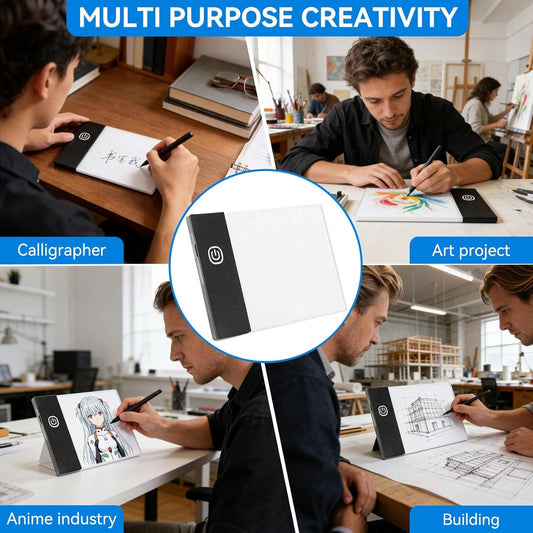LED Copy Board Light Tracing Box, A6 Portable Tracing LED Copy Board Light Box Kids Children Drawing Flip Book Kit Tablet Paint Pad Eye Protective Adjustable