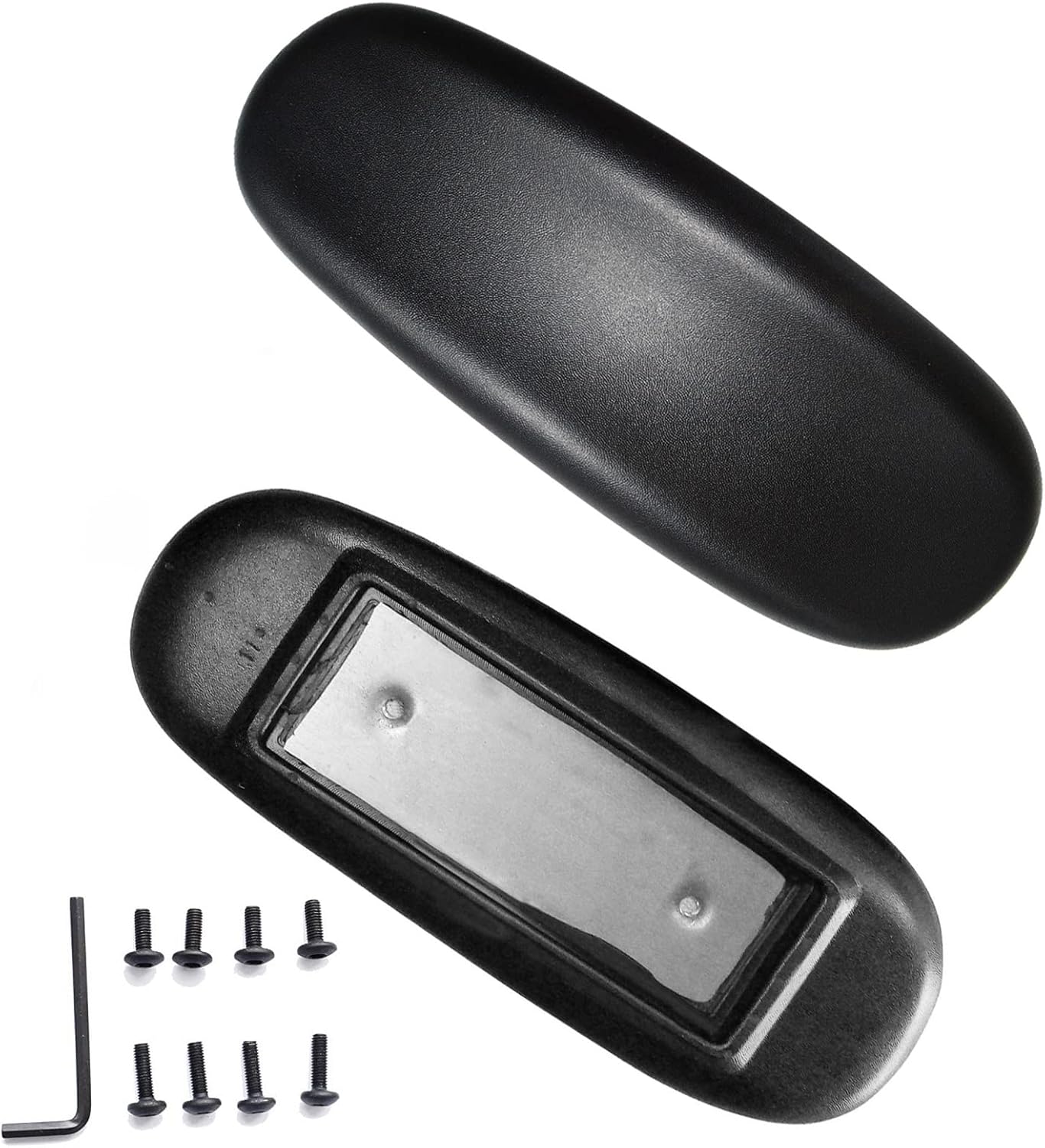 MySit Office Chair Armrest Replacement Arm Pads Univeral 4" Mounting Hole (Set of 2) Black