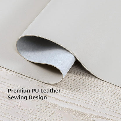 Leather Desk Pad,Wolaile 36x17 inch Large Mouse Pad,Waterproof Non-Slip Writing Desk Blotter,Computer Mat Desktop Protector for Office Home,Black