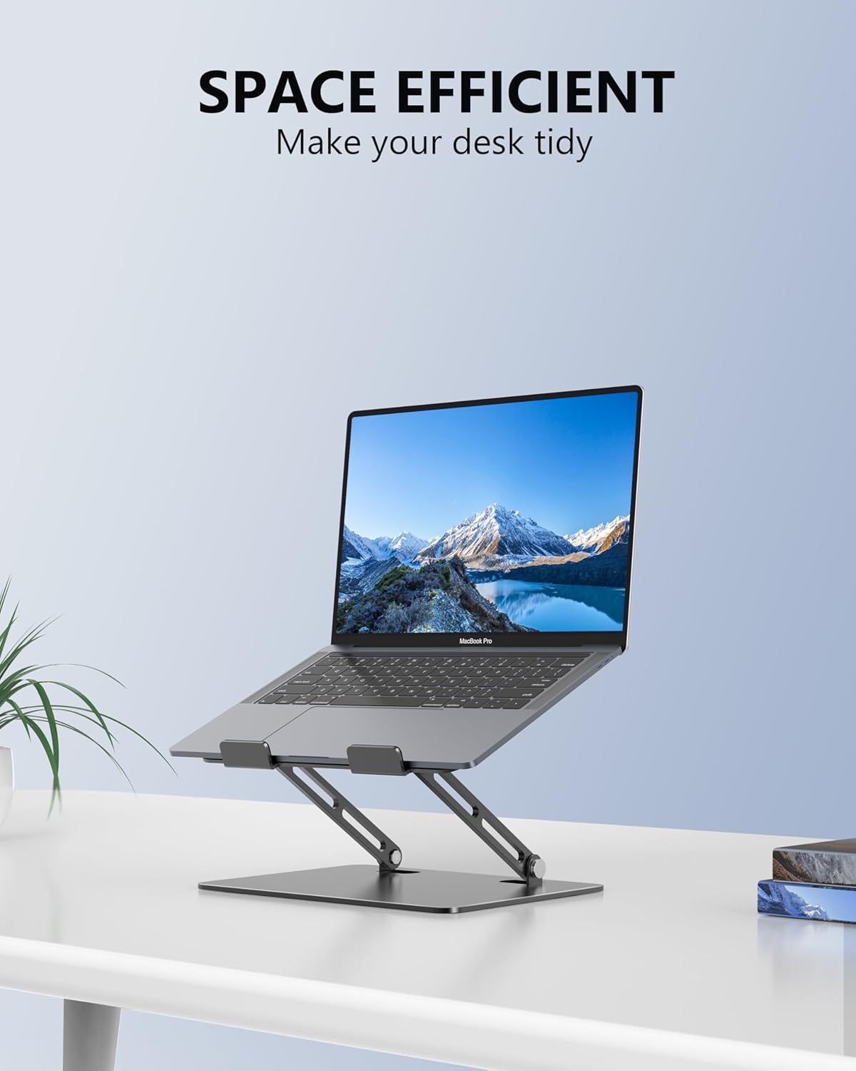 JCZT Adjustable Laptop Stand for Desk, Metal Foldable Laptop Riser, Portable Laptop Holder Mount, Ventilated Cooling Computer Notebook Stand for MacBook Air Pro, All 10-16'' Notebooks Laptops, Pink