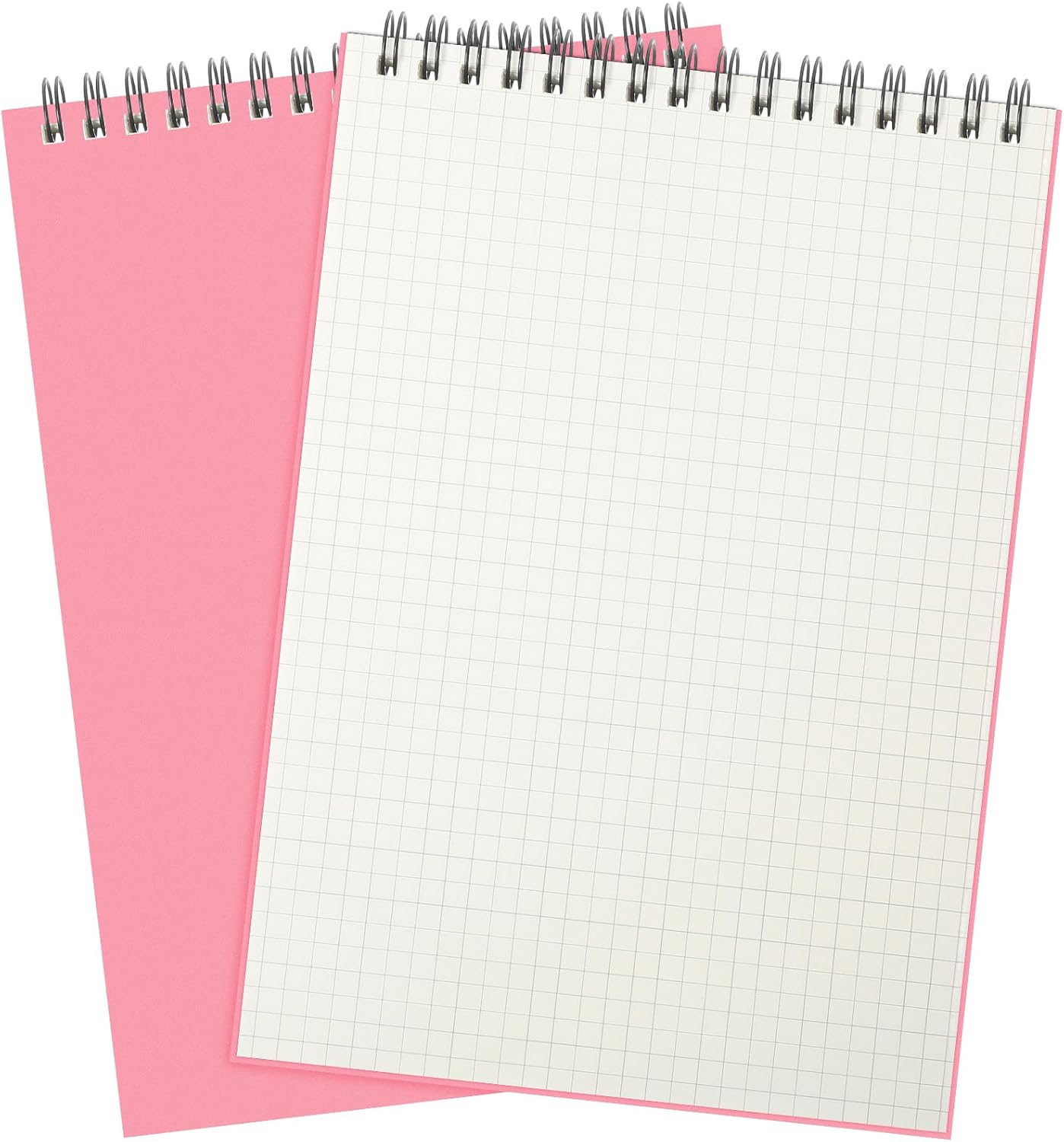 Engrowtic 6 Pack Graph Paper Spiral Notepad A5 Top Wirebound Notepad Grid Notebook Steno Pad Memo Notebook Grid Paper 140 Pages for Writing Sketching Drawing Office Supply (Black)