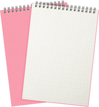 Engrowtic 6 Pack Graph Paper Spiral Notepad A5 Top Wirebound Notepad Grid Notebook Steno Pad Memo Notebook Grid Paper 140 Pages for Writing Sketching Drawing Office Supply (Black)
