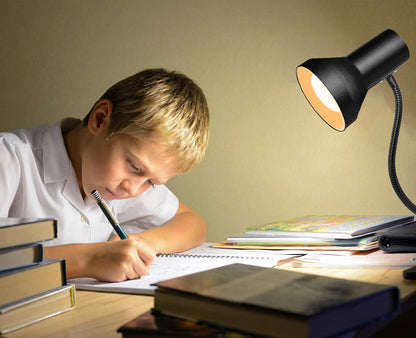WimiSom Desk Lamp Eye-Caring Table Lamps, 360°Rotation Gooseneck Clip on Lamp, Portable Reading Book Light, Clamp Light Eye-Caring Study Desk Lamps for Bedroom and Office Home Lighting