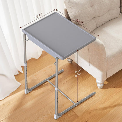 HUANUO TV Tray, Adjustable TV Tray Table - TV Dinner Tray on Bed & Sofa, Comfortable Folding TV Tray with 6 Height & 3 Tilt Angle Adjustments (Black)