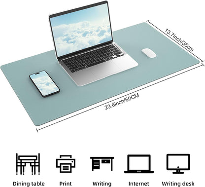 AFIING Large Desk Mat 47" x 17", Dual-Sided Natural Cork & PU Leather Desk Pad, Non-Slip Waterproof Mouse Pad for Office, Home & Gaming, Black