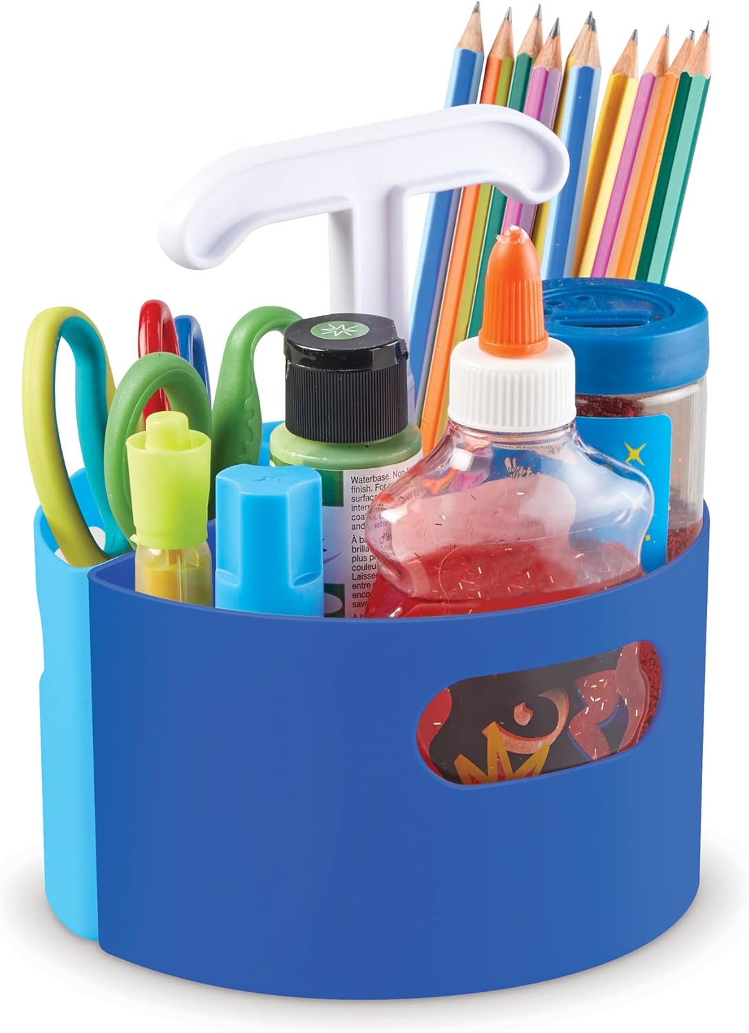 Learning Resources Create-a-Space Storage Mini Center Blue - Desk Caddy Organizer for Kids, Art Supplies Classroom Organizer, Homeschool Supply Organizers and Classroom Storage, Marker Holder