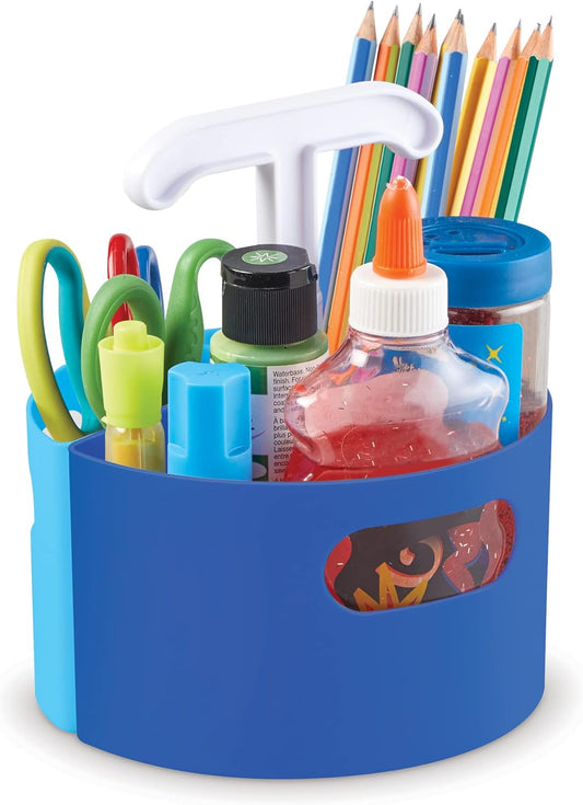 Learning Resources Create-a-Space Storage Mini Center Blue - Desk Caddy Organizer for Kids, Art Supplies Classroom Organizer, Homeschool Supply Organizers and Classroom Storage, Marker Holder