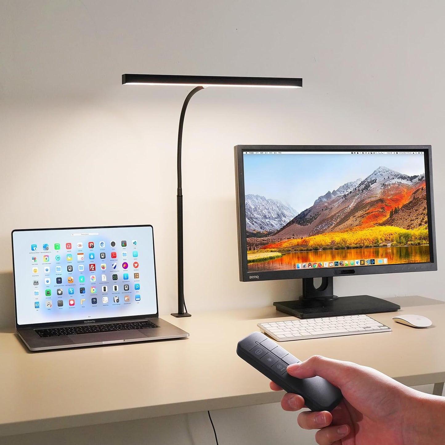 LED Desk Lamp for Office Home, Adjustable Flexible Eye-Caring Desk Light with,5 Modes 10 Brightness Adjustment, USB Adapter Desk Lamp with Clamp-MINI-B