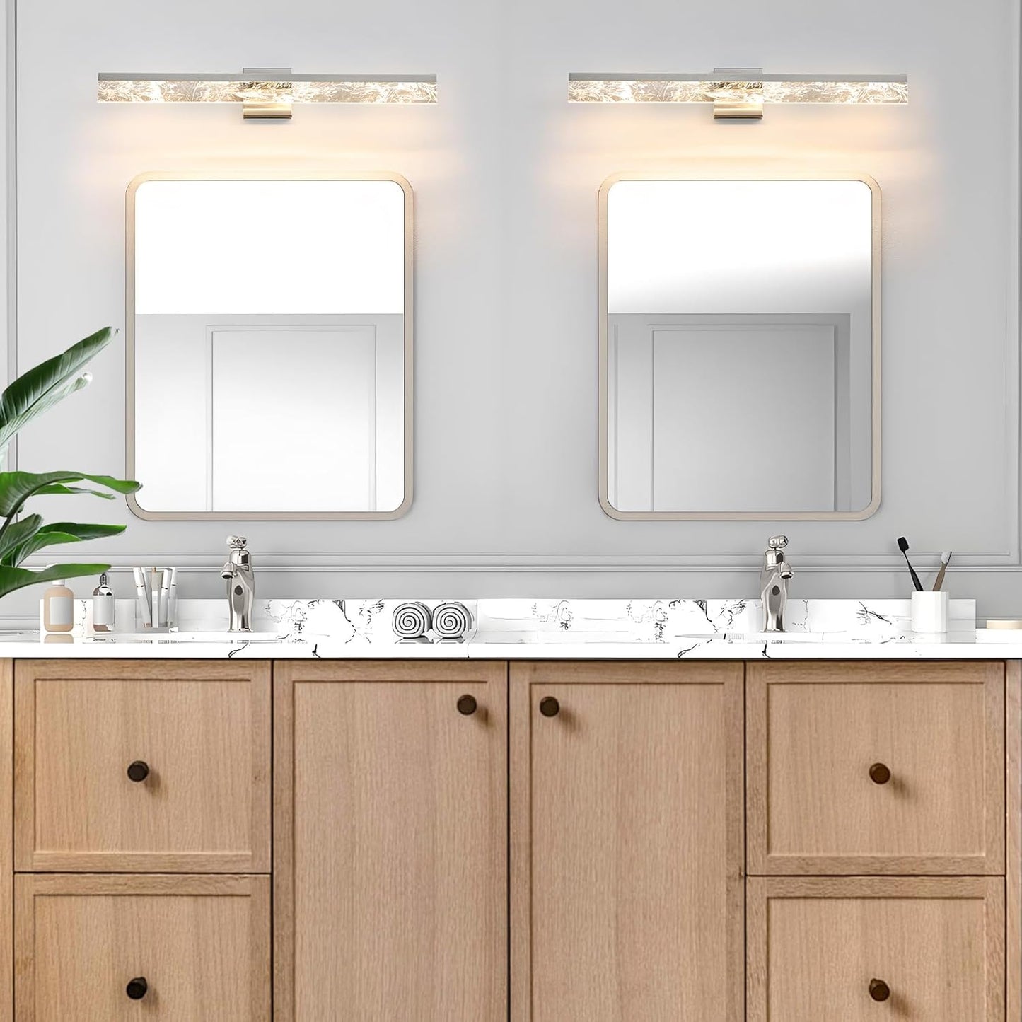 AIJIASI 39-Inch Brushed Gold Vanity Light Fixture, 28W Dimmable LED Modern Light Bar for Bathroom Mirror, Restroom, Bedroom (3000K)