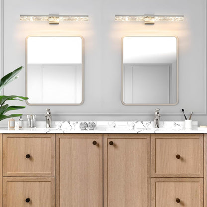 AIJIASI 39-Inch Brushed Gold Vanity Light Fixture, 28W Dimmable LED Modern Light Bar for Bathroom Mirror, Restroom, Bedroom (3000K)