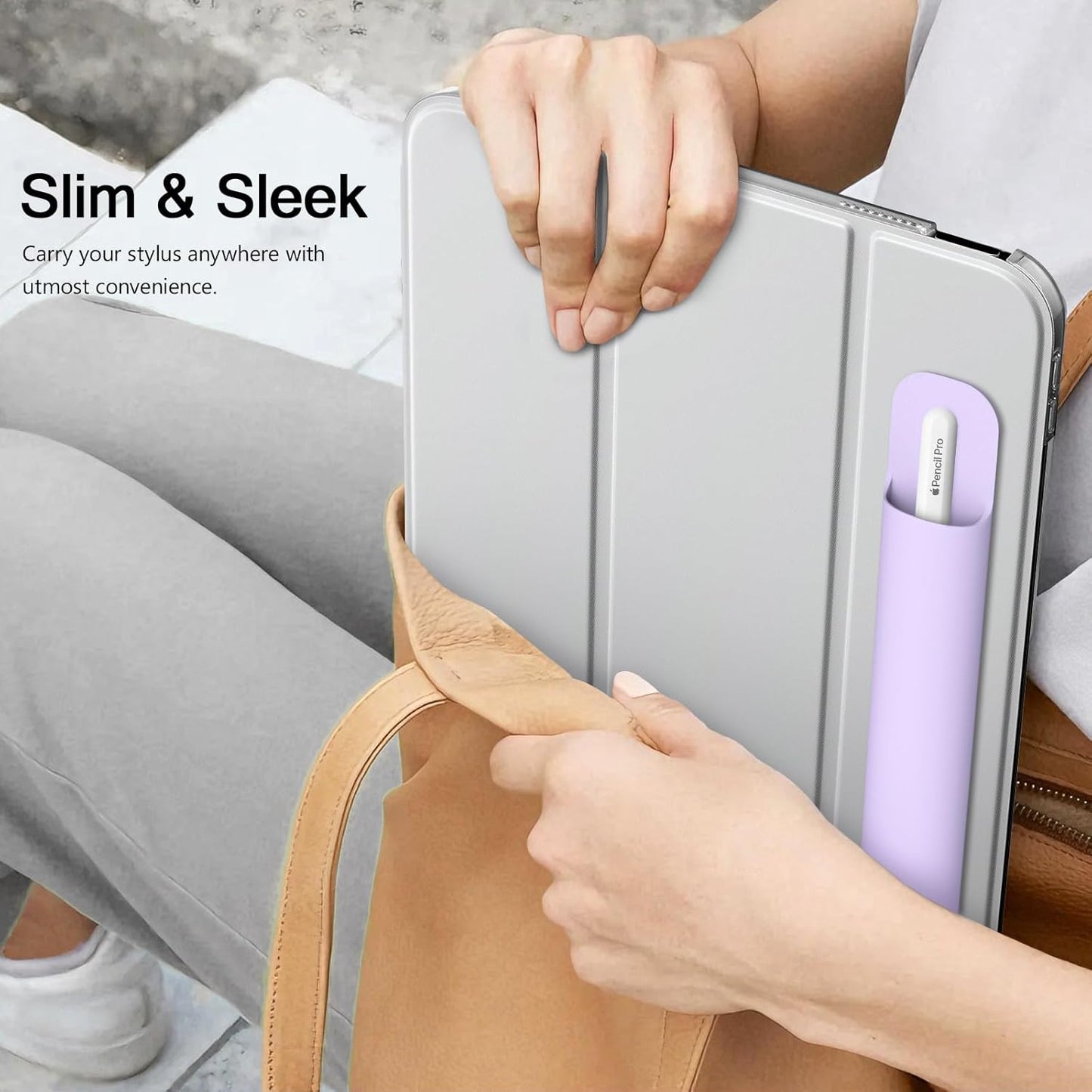 MoKo Pencil Case Holder, Adhesive Silicone Pencil Protected Sleeve Compatible with Apple Pencil Pro/ (USB-C)/ 1st/ 2nd Generation, Similarly Sized Styluses Accessories, Black