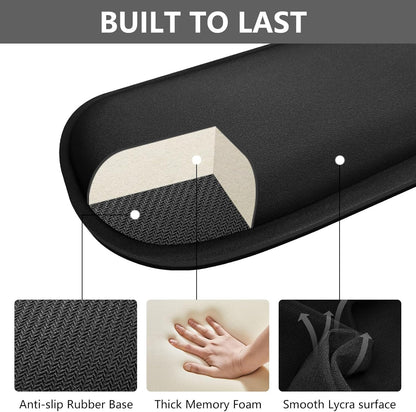 Bloss Leather Desk Pad and Keyboard Wrist Rest, Large Mouse Pad + Keyboard Pad+Mouse Wrist Support, Non-Slip Desk Mat Protector for Office, Home(31.5×15.7 Inches,Beige) - Colors B