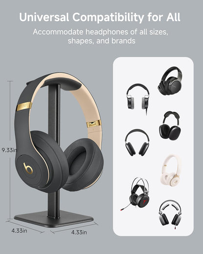 Sleek Modern Headphone Stand for Desk - Easy Assembly & Disassembly - Exquisite Craftsmanship Headset Holder for All Type PC Wireless Gaming Headset (White)