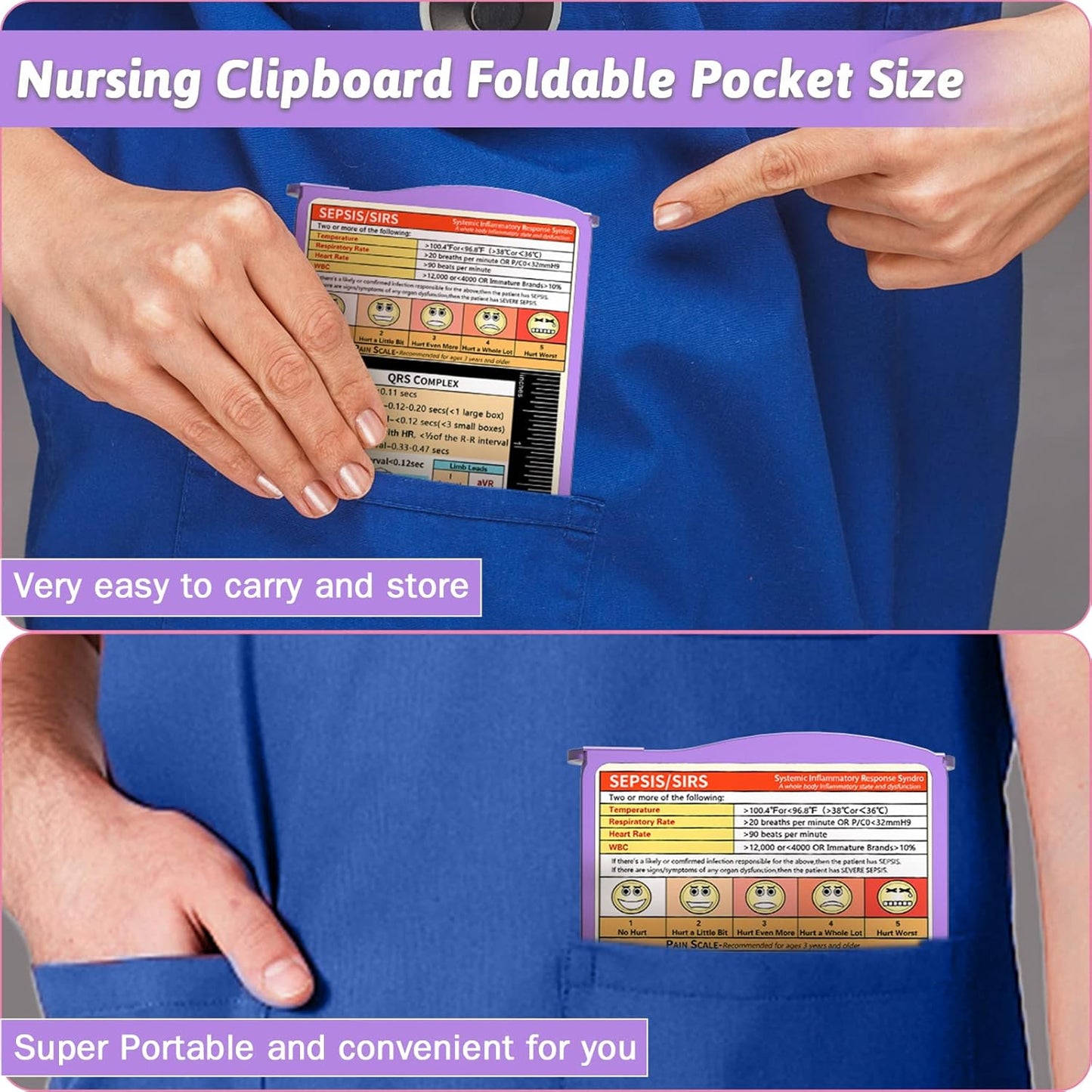 Clipboard Foldable Without Edition Cheat Sheets Aluminum 3 Layers Foldable Clipboards Pocket Size Profile Clip Clipboards Notepad for Students, Nurses,Contractor Trucker Driver