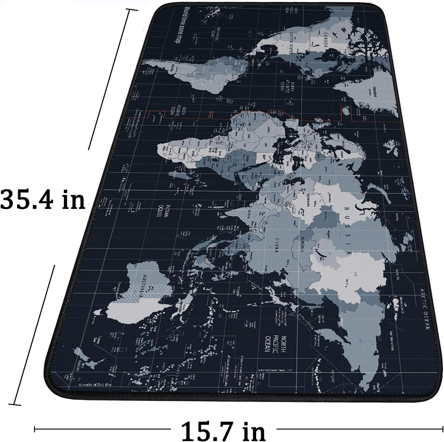 Large Extended Gaming Mouse Pad with Stitched Edges, (31.5X15.7In) Durable Non-Slip Natural Rubber Base, Waterproof Computer Keyboard Pad Mat for Esports Pros/Gamer/Desktop/Office/Home-Black