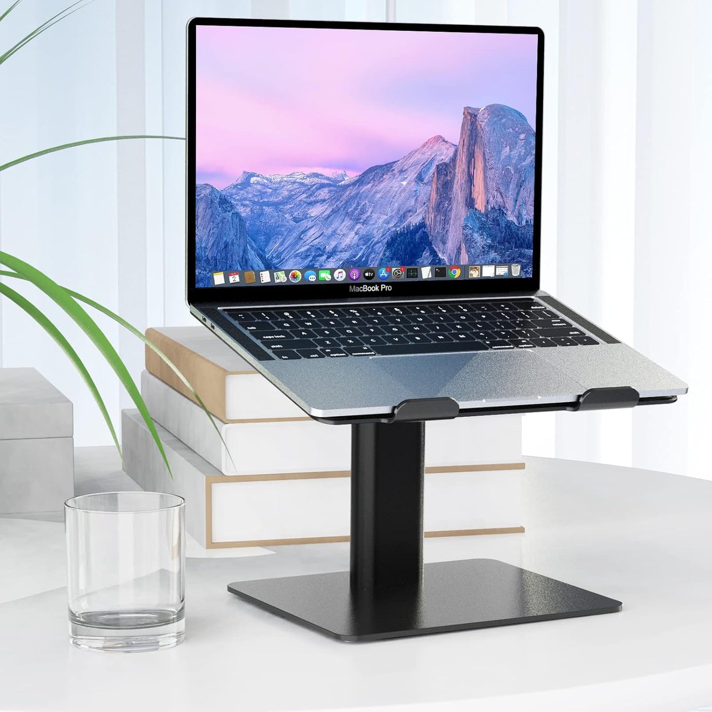BESIGN LSX6N Laptop Stand, Ergonomic Adjustable Notebook Riser, Computer Holder, Laptop Mount Compatible with 10-15.6" Laptops, Black