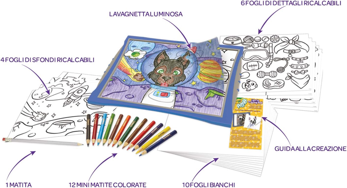 Crayola Light Up Tracing Pad, Pet Pictures, Gift for Pet Lovers, Kids & Adults, Multi
