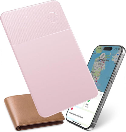 Apple Find My Wallet Tracker Card, Rechargeable Slim Bluetooth Wallet Finder for iPhone, Item Locator for Wallet, Keys, Passport & Luggage, iOS Only, Black
