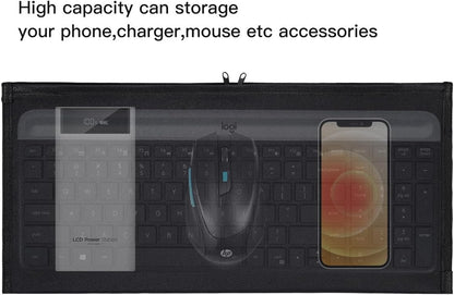 Keyboard Bag Case Sleeve Pouch for Universal Keyboard, Logitech/Razer/Das/Havit/Apple Magic Keyboard Protector, Wireless/Wire Computer/Gaming PC Keyboard Dust Cover-Black
