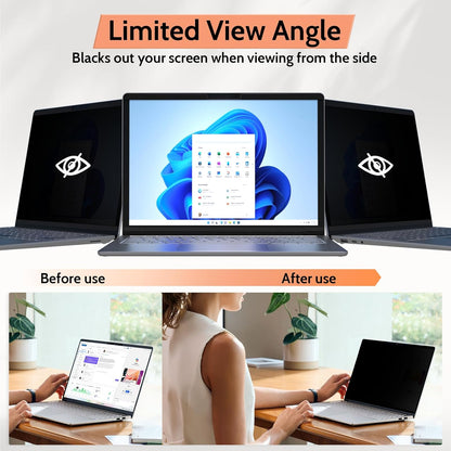 Mamol Magnetic Laptop Privacy Screen 14 inch ,16:10 Aspect Removable Anti Glare Protector Blue Light Privacy Screen Filter,Filter Shield Compatible with HP/Dell/Acer/Asus/Samsung/Lenovo/Thinkpad Envy