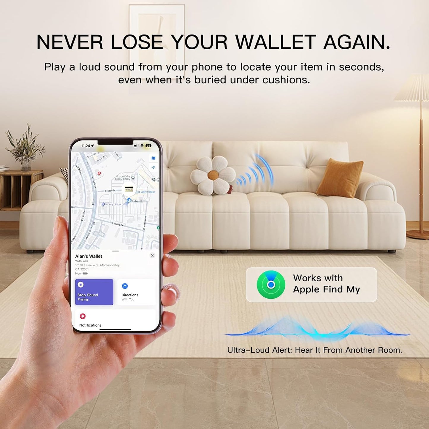 2026 MFi Certified Wallet Tracker Card Compatible with Apple Find My (iOS Only), Rechargeable Slim Card Finder for Wallets, Luggage, Passports, Thinnest Item Tracker for Purse, Backpack, Gifts