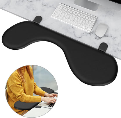 eulps Foldable Arm Rest for Desk, Clamp-On Desk Arm Support Pad with Soft PU Leather Cushion, Ergonomic Wrist & Forearm Rest for Computer Typing, Mouse Use, Gaming, Home Office