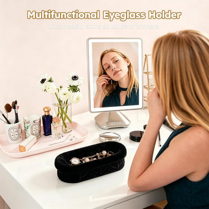 Glasses Holder,Anti-scratch Plush Lined Eyeglass Holder Stand for Nightstand Desk Storage Organizer