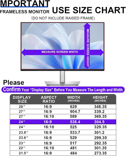 [2 Pack] 27 Inch Computer Privacy Screen , 16:9 Aspect Ratio Monitor Privacy Filter with Anti-Glare, Anti-Blue Light & Anti-Spy Protection, Removable Anti-Scratch Screen Protector for 27-Inch Widescreen Monitors
