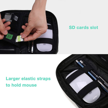 BAGSMART Electronics Organizer Travel Case, Cable Charger Cord Tech Organizer Pouch for Phone Charger Accessories, Black