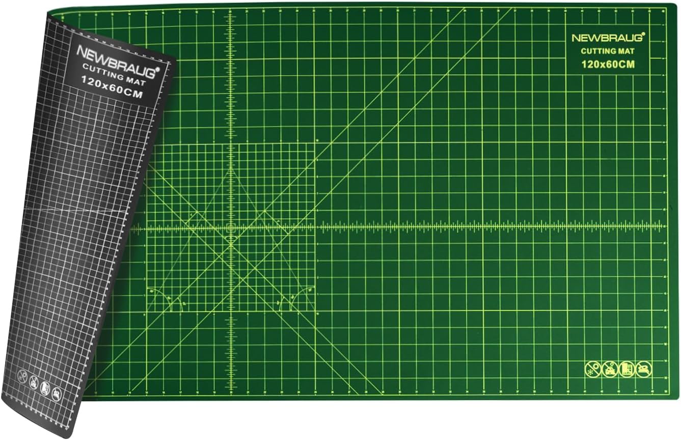 NEWBRAUG 18'' × 24'' Perfect Self Healing Cutting Mat, Non-Slip Gridded Rotary Cutting Board, Necessary for Quilting, Sewing, Craft, Fabric & Scrapbooking(Green/Black)…