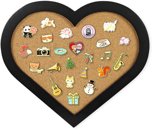 Cork Board Bulletin Board, 9.8'' x 9.8'' Small Wall Mounted or Desk Corkboard,Display Board for Brooch Pin Storage,Pinboard for Home, Office, School Decor
