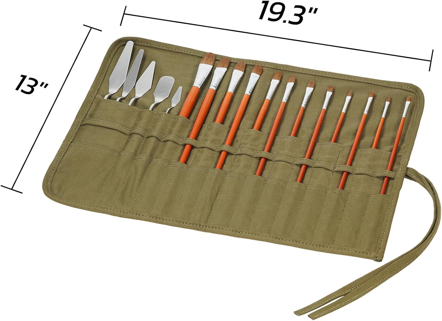 ECHSRT Paint Brush Holder Roll Up Case Storage for Artist Acrylic Oil Watercolor, Holders and Organizers 30 Slots，Black