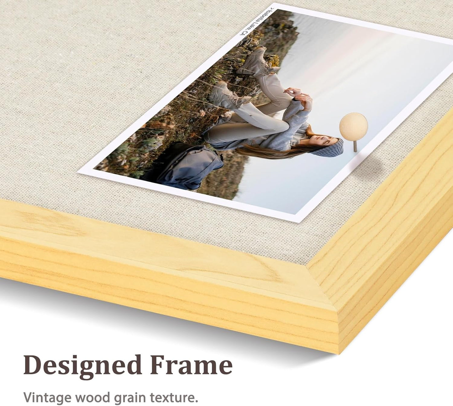 DOLLAR BOSS Bulletin Boards with Linen 1-Pack 16''X 12'' Double-Sided Cork Board for Walls Wood Framed Bulletin Boards, Small Pin Board for Home Kitchen Office Decorative Hanging 10 Pushpins