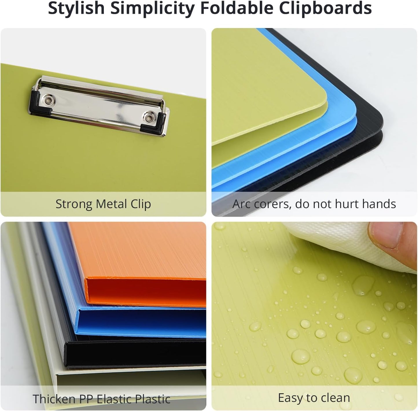 Clipboard Folder, A4 Foldable Clipboards with Pocket, File Cover Office Folder Clipboard, 360 Degree Foldable Storage Clipboards for Office, School or Medical Field, Green