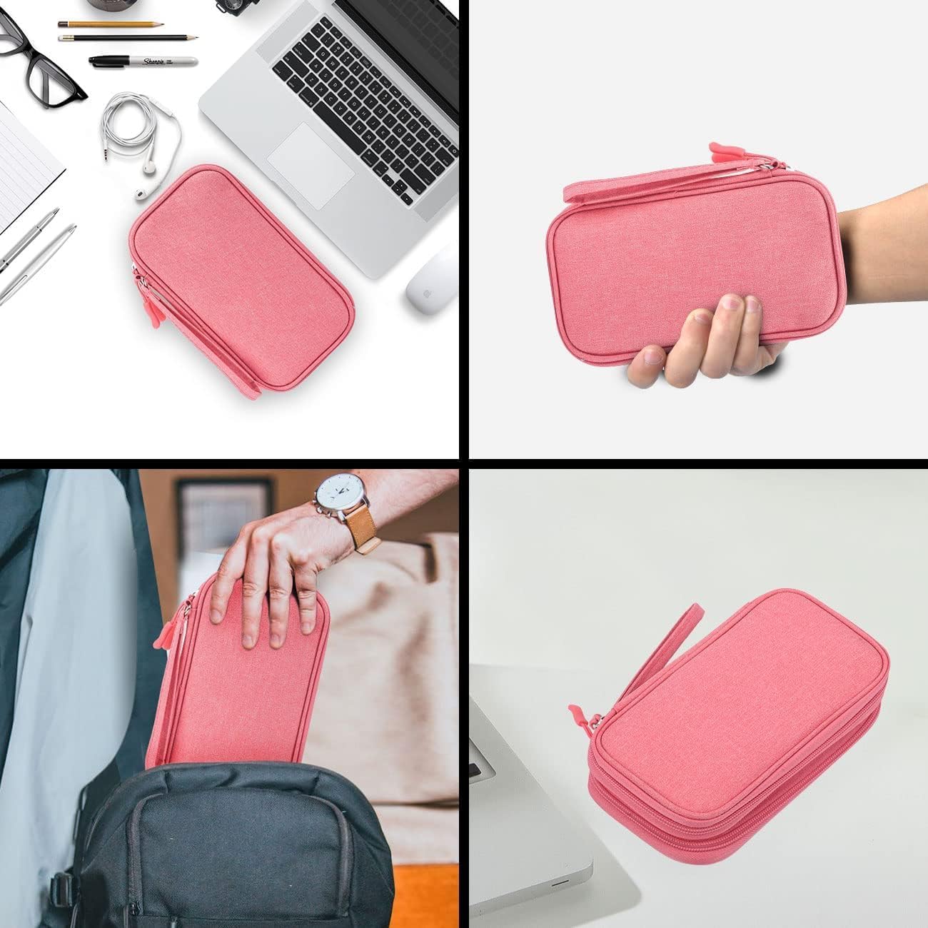 CAOODKDK Electronics Accessories Organizer Pouch Bag, Travel Universal Organizer for Cable, Charger, Phone, SD Card, Business Travel Gadget Bag