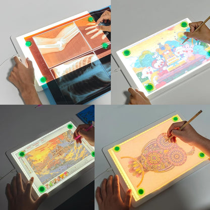Elice Magnetic A4 Light Board for Diamond Painting, Ultra-Thin Tracing LED Light Box with Side Buttons, Super Bright Diamond Art Light Pad, Light Table for Drawing, Sketching, Weeding Vinyl - Black