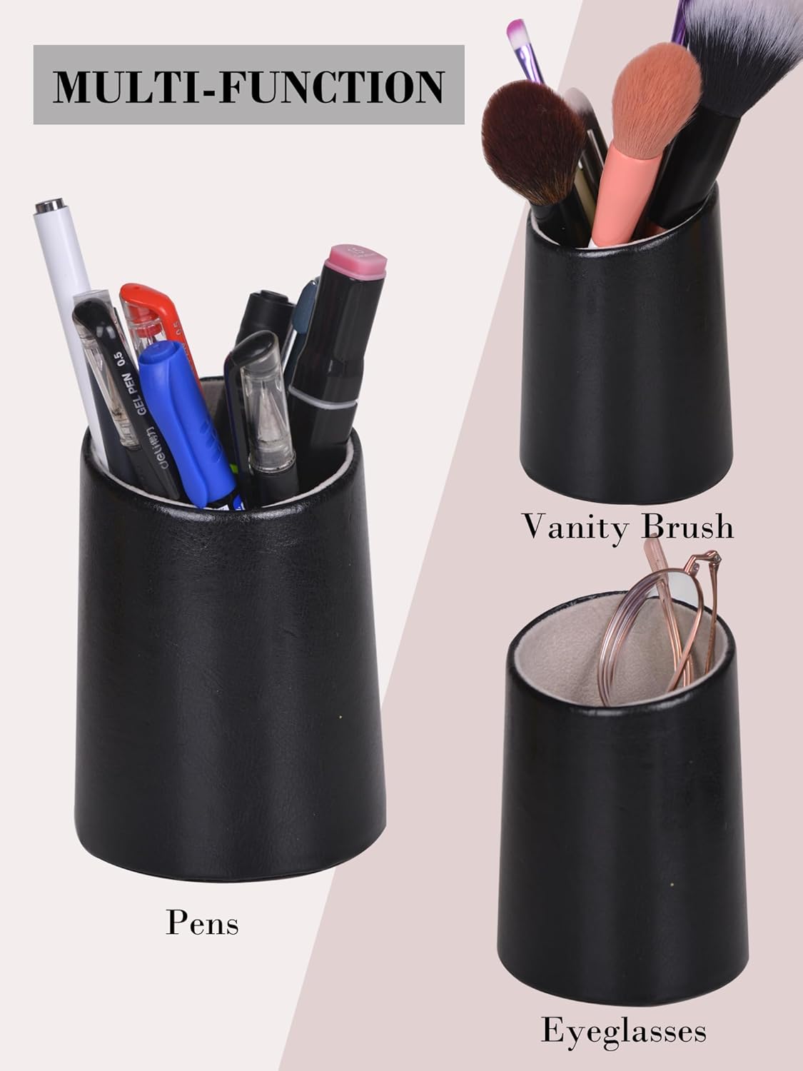 2 Pack Eyeglasses Holder PU Leather Glasses Stand Case Holder for Desks or Nightstands