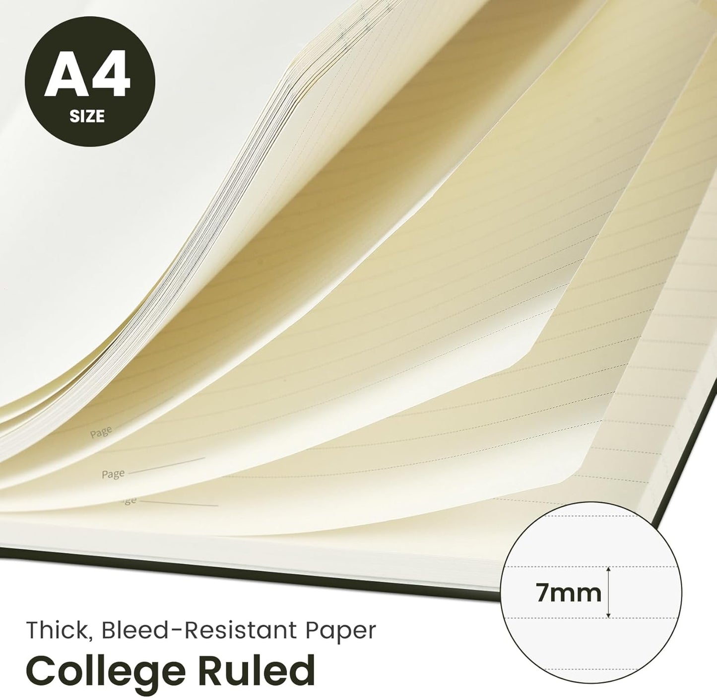 Taja Spiral Lined Notebook, 8.5"x11" Notebooks for Work, Large A4 Journal for Women & Men, College Ruled Journaling Notebook for Writing, Plastic Cover Spiral Journal, Purple