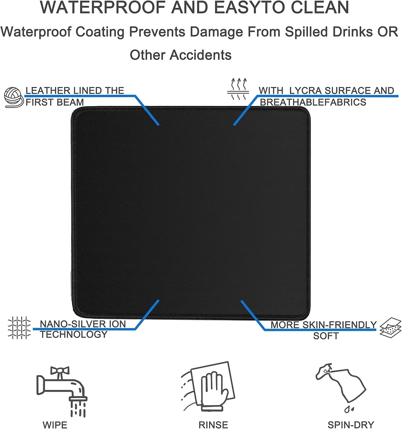 Large Gaming Mouse Pad, 31.5x15.7 inch Large Extended Computer Keyboard Mouse Mat, Water Resist Non-Slip Mousepad Rubber Base Long XXL Desk Mouse Pad for Work & Gaming, Office & Home, Black