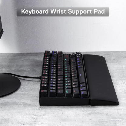 Redragon P037 Meteor L Computer Keyboard Wrist Rest Pad, Ergonomic Soft Memory Foam Wrist Support w/Anti-Slip Rubber Base, 100% 104 Keys Standard Size 17.12 x 2.87 in, 0.78 inch (20mm) Height, Black