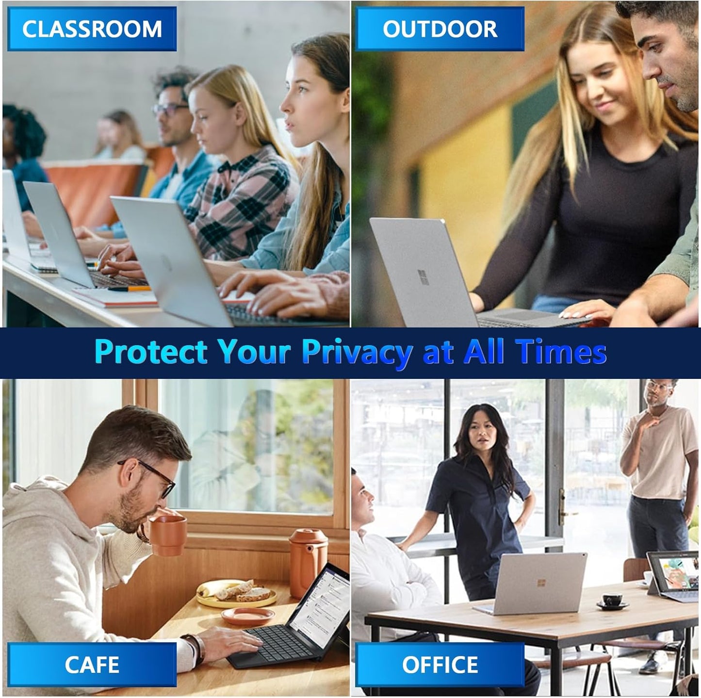 PYS Magnetic Privacy Screen for Microsoft Surface Laptop 7 13.8 Inch - Anti-Spy, Matte Finish Anti-Glare Screen Protector, Blue Light Filter, Easy Install & Detach, Scratch-Resistant